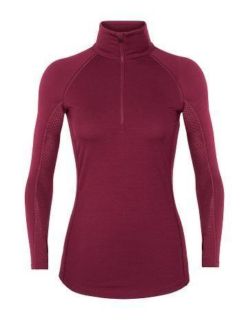 Icebreaker BodyfitZone™ Merino 200 Zone Thermal Long Sleeve Half Zip Top Naisten Base Layers Pinkki | FI 1866JPQJ